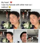 여친이 딴 남자랑 같이 있는거 보고 울면서 뛰쳐나옴