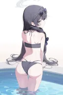 블루아카)키사키 비키니 수영복 말고 키키 래쉬가드 수영복 짤 보고 싶다..