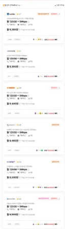 7개월 알뜰폰 5기가는 점점 싸지네요
