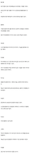 히딩크의 2002 국대 평가의 재밌는점
