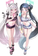 블루아카) 수영복 케이 vs 아리스