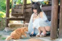 [블루아카] 수키쿄🐱 코스프레하고 고양이🐱와 놀아주는 코스어