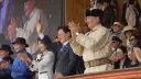 몽골 나담 축제에서 휘날리는 태극기