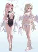 블루아카)수영복 바꿔입은 티파티