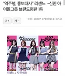 리센느 아이돌 브랜드 평판 1위네요 ㄷ ㄷ