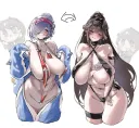 니케)수영복을 바꿔입은 렐루와 말차!