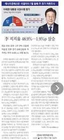 리얼미터] 이 대통령 지지율 골든크로스..민주당 지지율도 상승