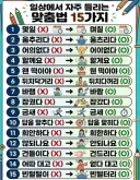 일상에서 자주 틀리는 맞춤법 15가지