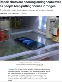 유럽 폭염에 냉장고에 폰 넣다가 고장내는 놈들 폭증하는 중.