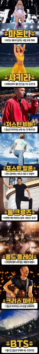 월드컵 결승전 하프타임 공연 출연진 라인업
