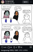 봉화군 주무관이 그린 리센느 원이와 제나