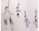 6살 일본 남아가 그린 가족 그림