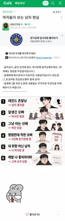 여자들이 보는 남자 현실