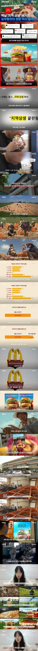 맥도날드 지방 지역 버거 프로젝트 효과 엄청 나다네요