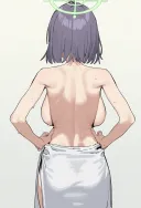 블루아카) 쥬지기립근 보여주는 사키