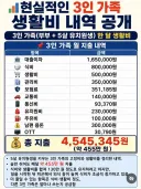 현실적인 3인 가족 생활비