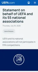 ⚽ (속보)유럽 UEFA 55개국 FIFA 월드컵 보이콧 선언