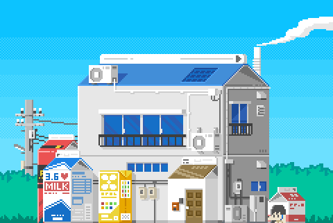 늦은 새벽 도트 감성.gif