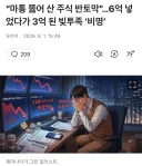마통뚫어 산 주식 반토막 6억 넣었다 3억된 빚투족 ’비명‘