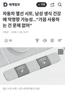 자동차 열선 시트, 남성 생식 건강에 악영향 가능성…