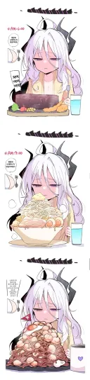 블루아카)아코가 챙겨주는 히나의 아침밥