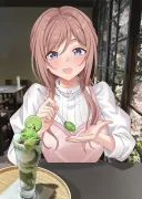 @) 눈나랑 말차파르페 먹으러 가서 아앙♡
