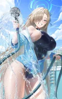 [블루아카] 수영복 입고 수영장 청소하는 아스나
