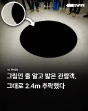 그림인 줄 알고 밟은 관광객, 그대로 2.4m 추락