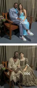과거사진 그대로 찍어본 부부