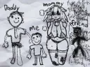 공포) 어린 아들이 그린 가족 그림