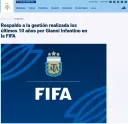 FIFA회장 공개 지지하겠다는 아르헨티나 축구협회