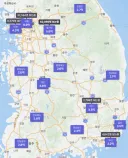 전국 국평, 500세대 이상, 입주 10년 이하 지역별 아파트 최저가?