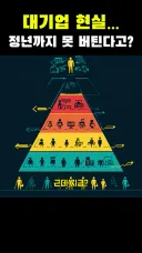 대기업 대부분 40대 중후반부터 잘리고 정년까지 못버팀