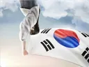 안쳐돌은 태극기 현수막