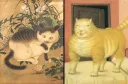 동양과 서양의 고양이 그림 비교