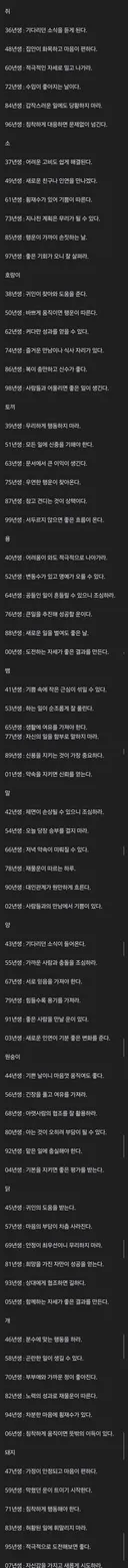 8월 12일 오늘의 운세