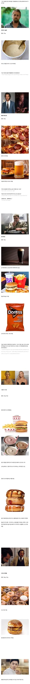 헐리우드 배우들이 살 찌울 때 먹었던 음식.jpg