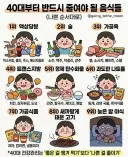 40대에 줄여야하는 음식들