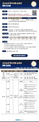 2026년 추석 연휴 승차권 예매 안내문