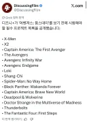 디즈니가 공개한 둠스데이 개봉전 봐야할 마블 목록 ㅋㅋ.jpg