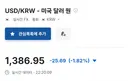환율 좋네요 드디어 1300 원대