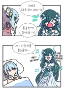 원신)오데트랑 보댜니차 짧만화 그림
