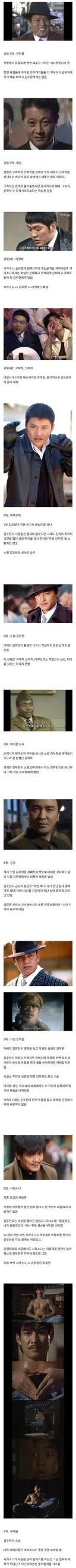 야인시대 전투력 순위