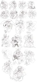 미쿠) 포케미쿠 속성별로 스케치 다 그려왓습니다
