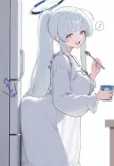 블루아카) 엉덩이로 냉장고 닫는 노아