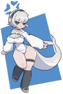 블아)요즘 유행한다는 돌고래녀 그려왔음