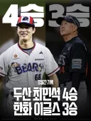 KBO] 8월에 한화보다 많이 이긴 두산 투수...
