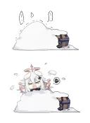 [원신] 눈더미에 파묻힌 페이몬
