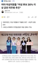 여야 여성의원들 '여성 후보 30% 이상 공천 의무화 추진'