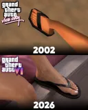 GTA) 샌들 신은 발 하나로 알 수 있는 24년간의 그래픽 진화